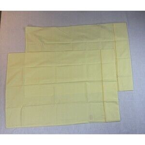 Vtg Taste Maker Pillow Case Set 2 No Iron Muslin Standard Bright Yellow Sunshine